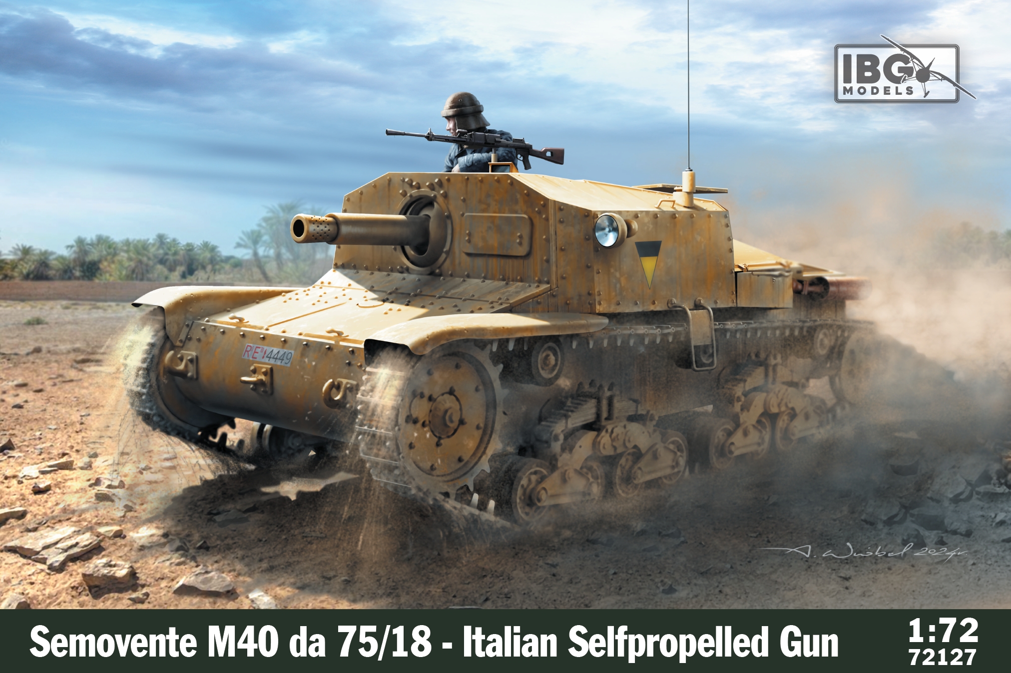 Сборная модель 1/72 Semovente M40 da 75/18 - Italian 75mm Self-propelled Gun (IBG Models)