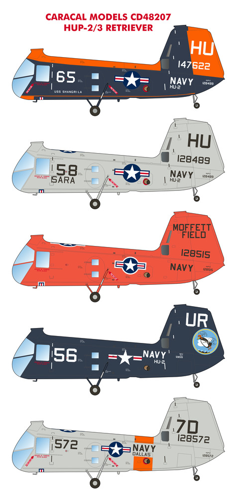 Декаль 1/48 Piasecki HUP Retriever Markings for US Navy (Caracal Models)