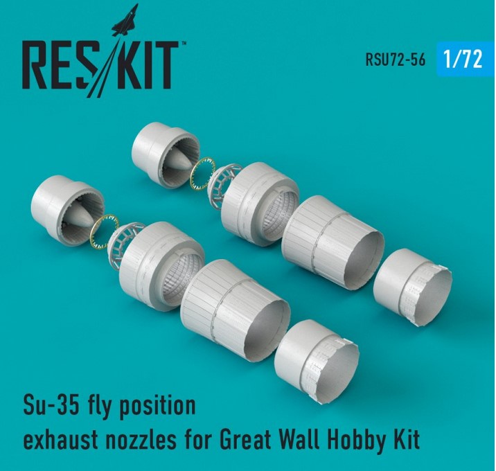 Дополнения из смолы 1/72 Sukhoi Su-35S Flanker-E flying position exhaust nozzles (ResKit)