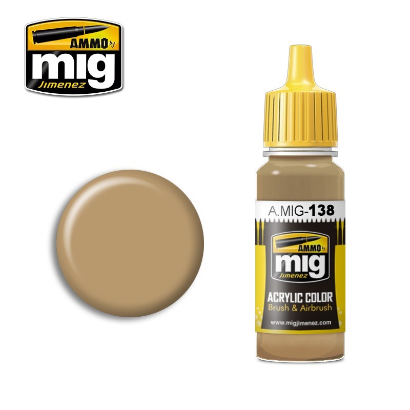 Краска акриловая DESERT YELLOW (песочный жёлтый) (Ammo Mig) (17ml)