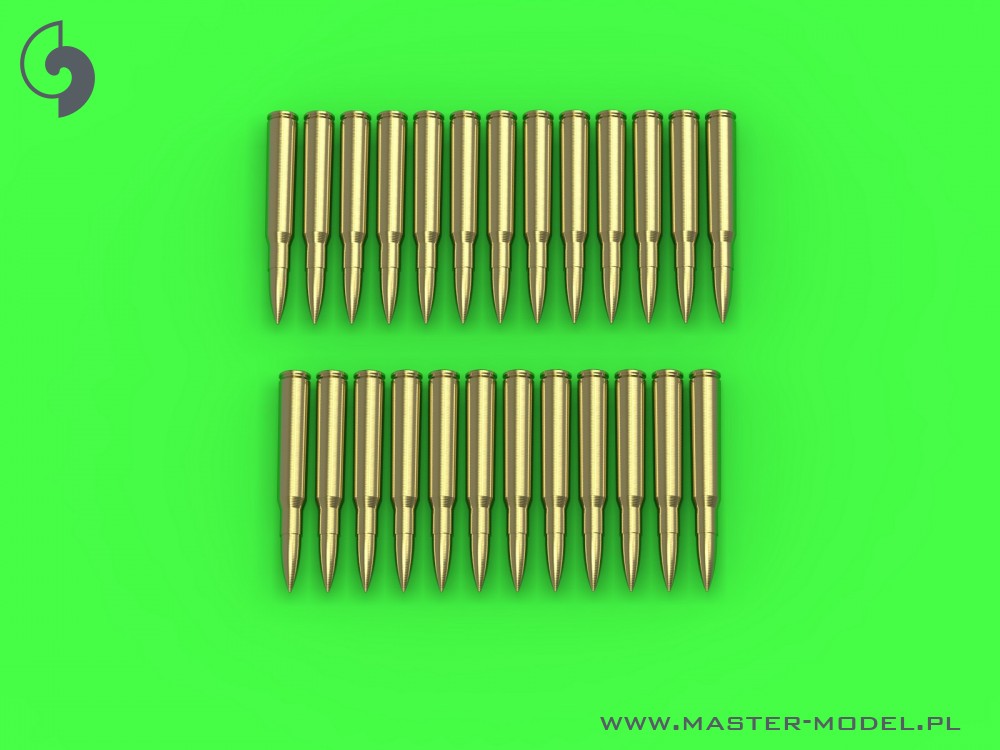 Дополнения из латуни 1/35 M1919 Browning .30 caliber (7.62mm) - cartridges (25pcs)