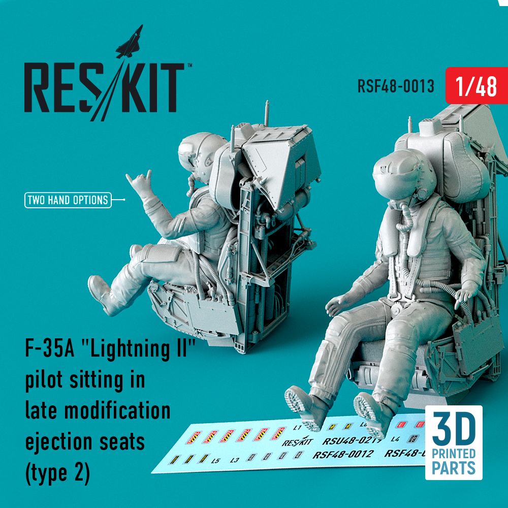 Дополнения из смолы 1/48 Lockheed-Martin F-35A Lightning II pilot sitting (type 2) (ResKit)