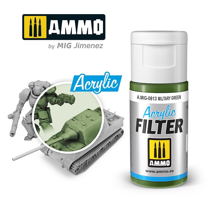 Акриловый фильтр ACRYLIC FILTER Military Green(15mL) (Ammo Mig)