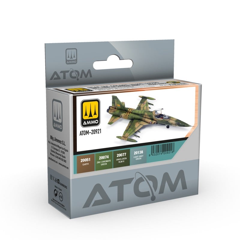 Набор акриловых красок ATOM Тактические цвета ВВС США 1960–1970 20 ml x 4 (Ammo Mig)