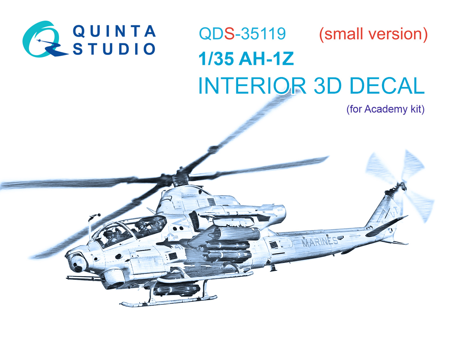 3D Декаль интерьера кабины AH-1Z (Academy) (малая версия)