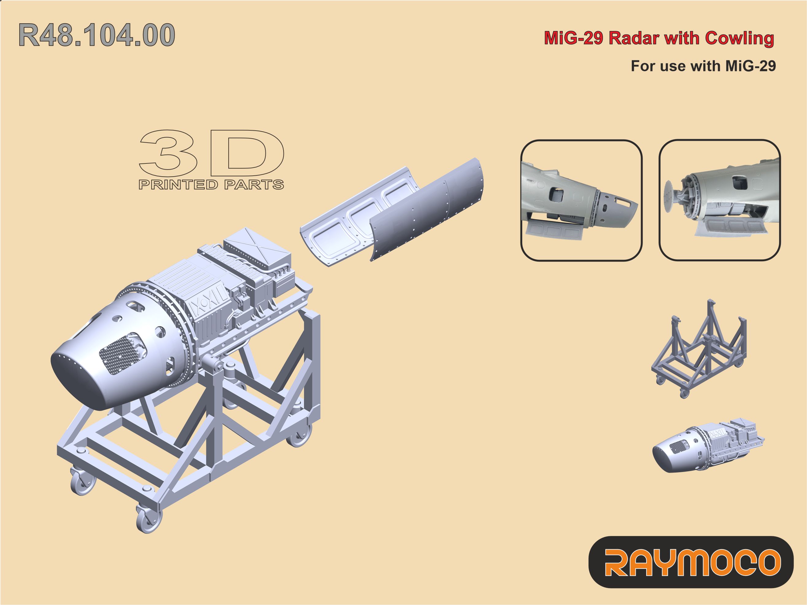 Дополнения из смолы 1/48 МиГ-29 Радары и обтекатели (Raymoco)