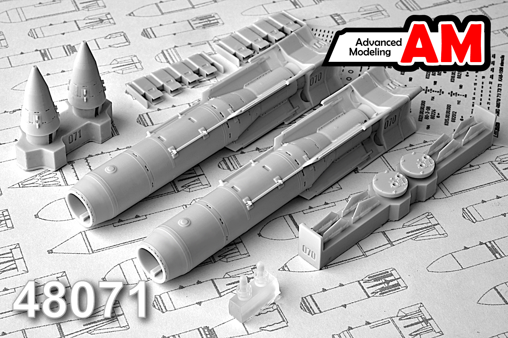 Дополнения из смолы 1/48 КАБ-1500Л Корректируемая авиационная бомба (Advanced Modeling)/ Су-27, Су-30, Су-34, Су-35, Су-24, МиГ-29