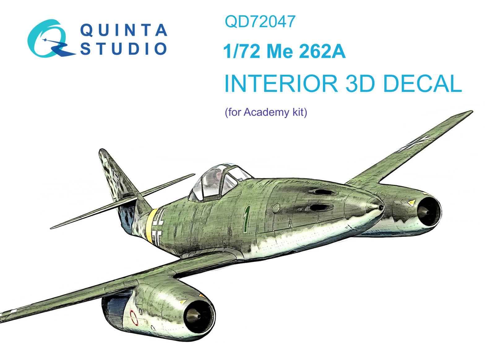 3D Декаль интерьера кабины Me-262A (Academy)