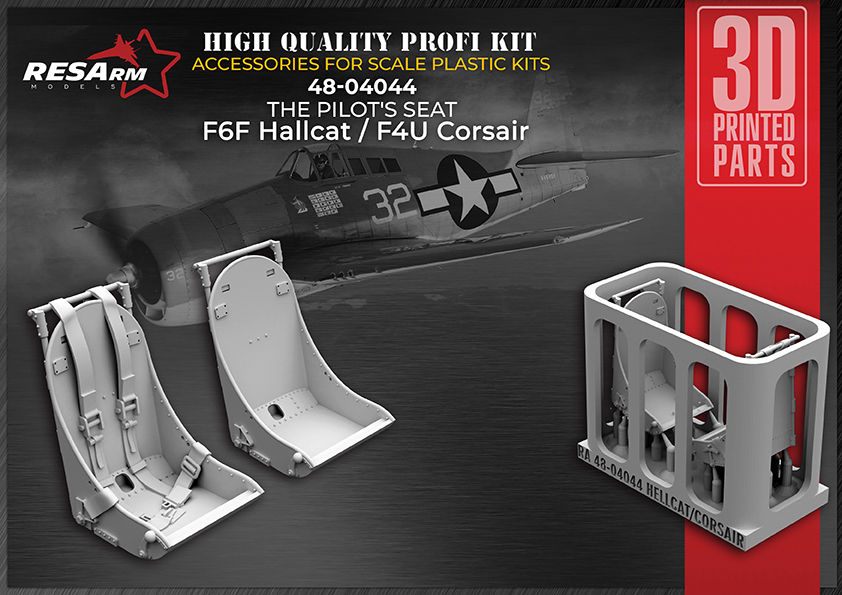 Дополнения из смолы 1/48 Кресло пилота F6F HALLCAT\F4U CORSAIR (RESArm)