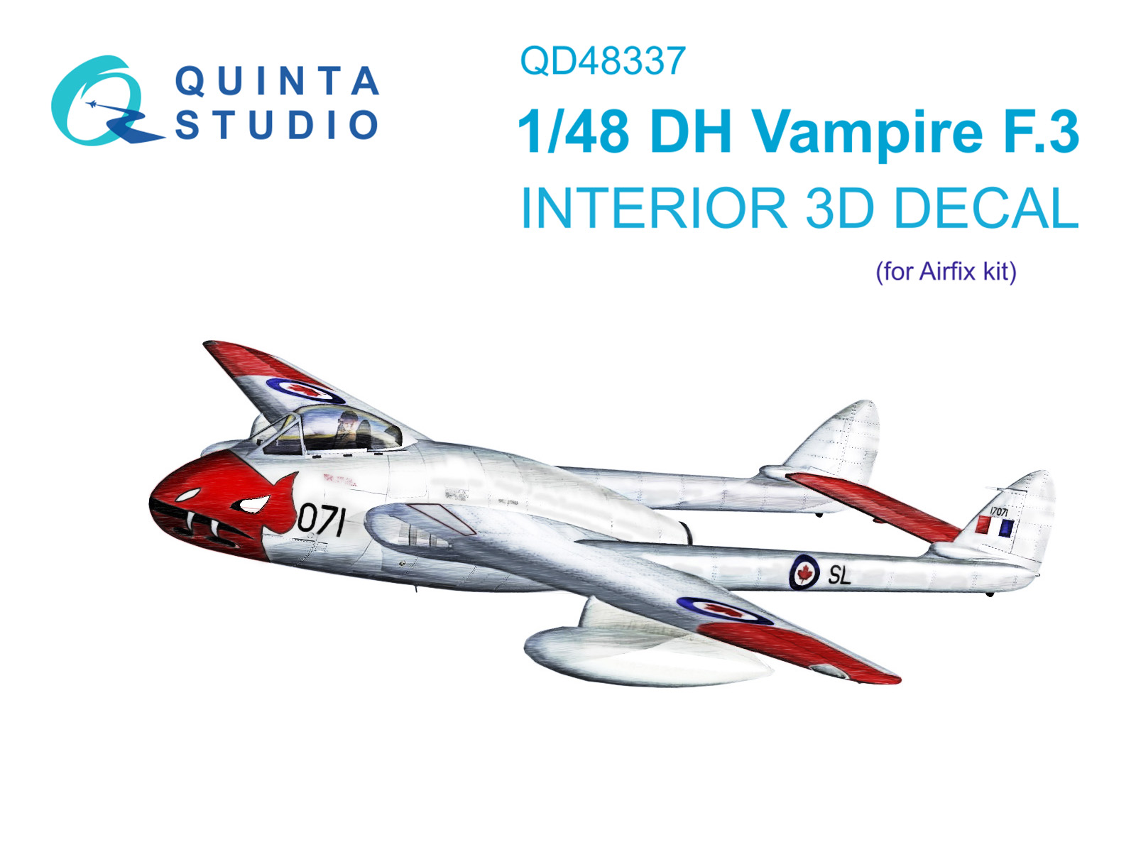 3D Декаль интерьера кабины DH Vampire F.3 (Airfix)