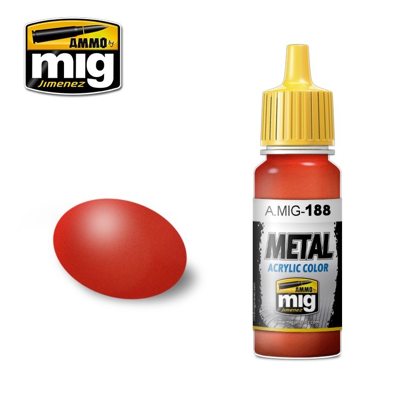 Краска акриловая METALLIC RED (металлический красный)  (Ammo Mig) (17ml)