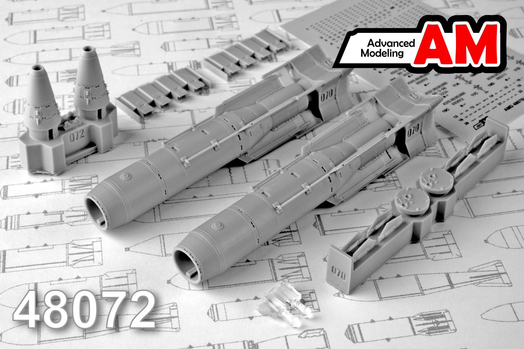 Дополнения из смолы 1/48 КАБ-1500ЛГ Корректируемая авиационная бомба (Advanced Modeling)/ Су-27, Су-30, Су-34, Су-35, Су-24, МиГ-29
