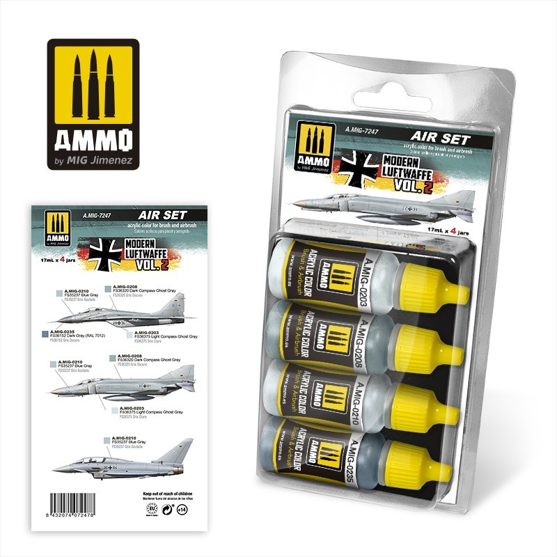 Набор акриловых красок Set Modern Luftwaffe Vol.2(Ammo Mig) (4x17ml)