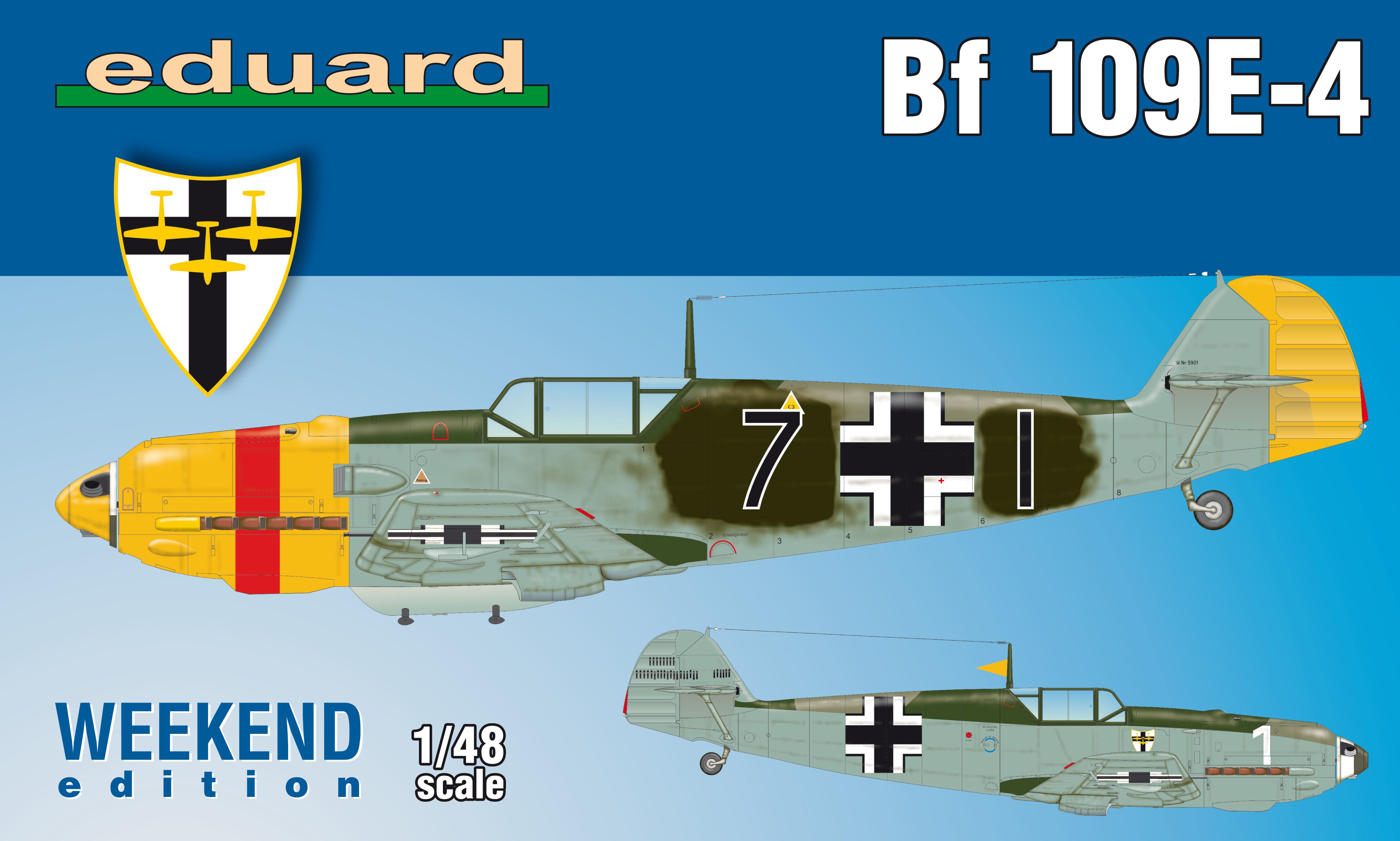 Сборная модель 1/48 Messerschmitt Bf-109E-4 Weekend edition (Eduard kits)