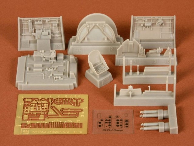 Дополнения из смолы 1/48 N1K2-J Shiden-kai (George) cockpit set (for Hasegawa) 