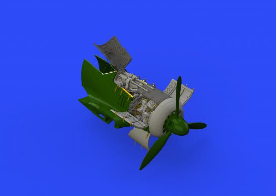 Дополнения из смолы 1/48 Двигатель + Фюзеляжные пушки Focke-Wulf Fw-190A-4  (для модели Eduard)