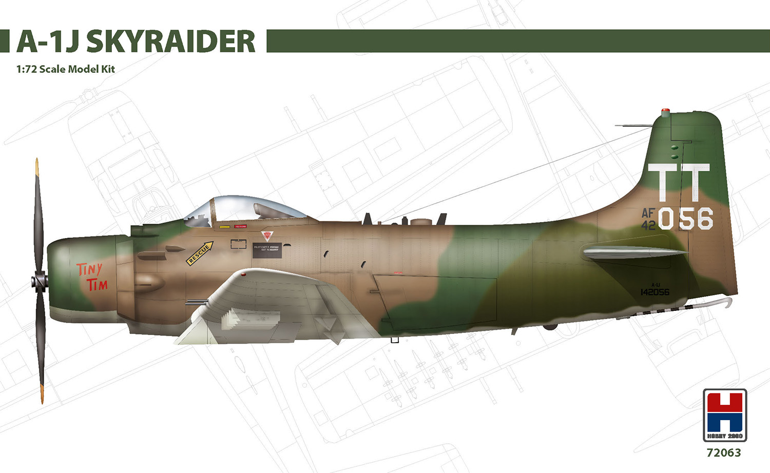 Сборная модель 1/72 Douglas A-1J Skyraider ex- Hasegawa + CARTOGRAF decals + MASK (Hobby 2000)