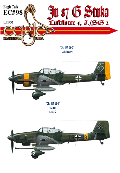 Декаль 1/72 Junkers Ju-87G-2 'Stuka's Part 2 (Eagle Cal)