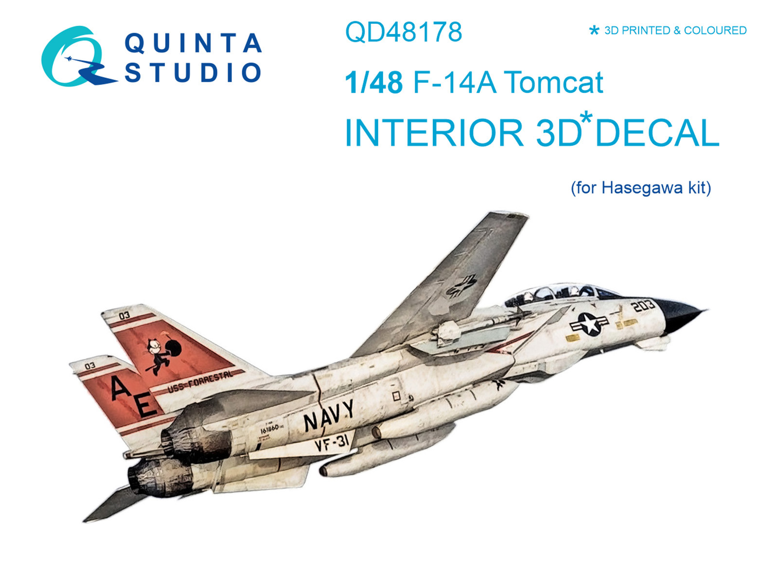 3D Декаль интерьера кабины F-14A (для модели Hasegawa)