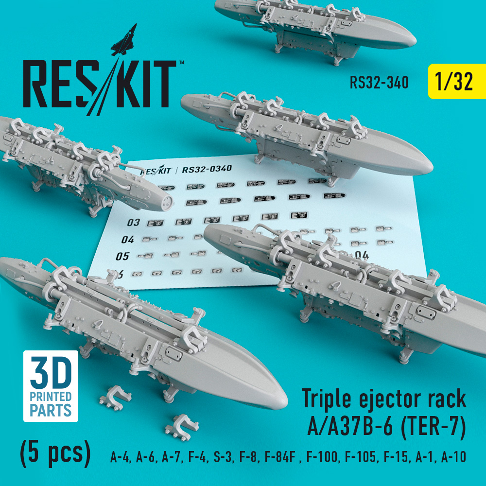Дополнения из смолы 1/32 Тройная пусковая установка A/A37B-6 (TER-7) (5 шт.) (Reskit)