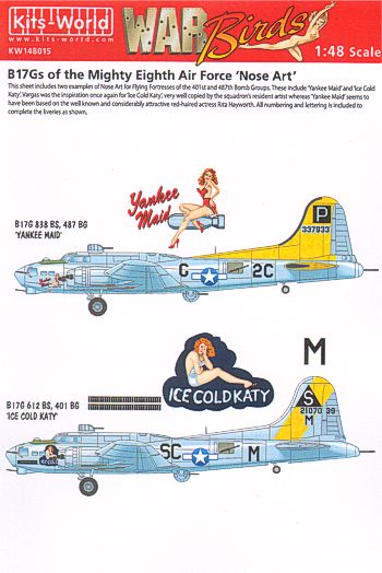Декаль 1/48 Boeing B-17G Flying Fortress 8th Air Force Nose Art (2) (Kits-World)
