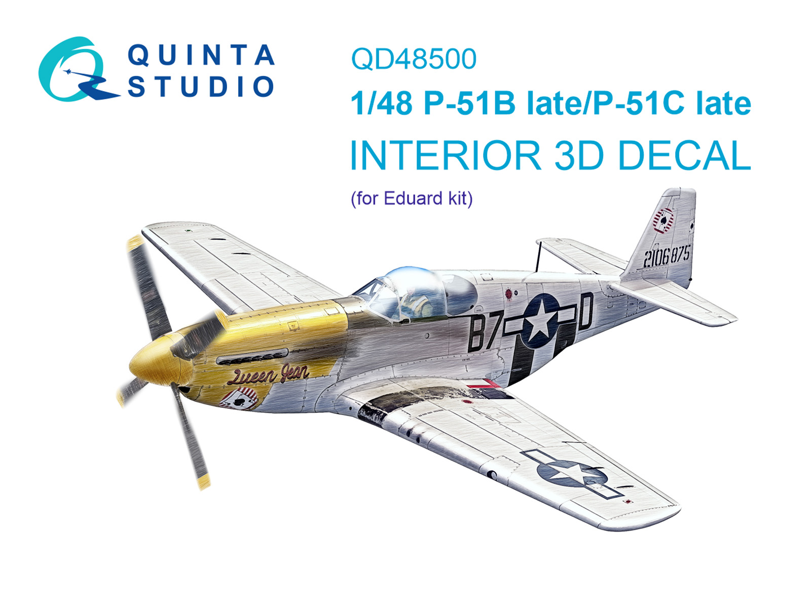 3D Декаль интерьера кабины P-51B late/P-51C Late (Eduard)