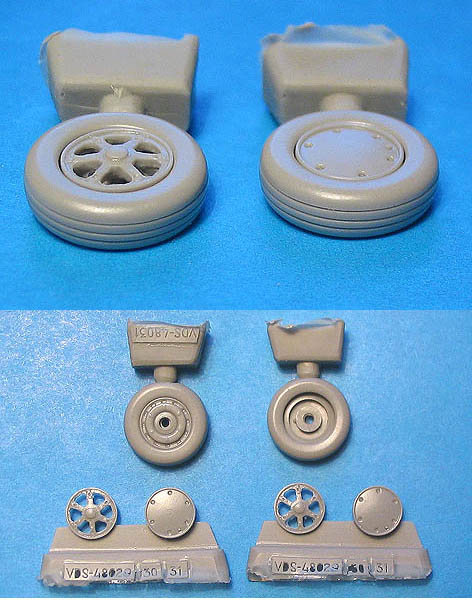 Дополнения из смолы 1/48 F4F-3 F4F-4 FM-1 FM-2 Wildcat Wheels Radial Tread (Vector)