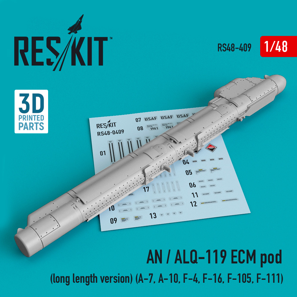 Дополнения из смолы 1/48 AN / ALQ-119 ECM pod (long length version) (ResKit)