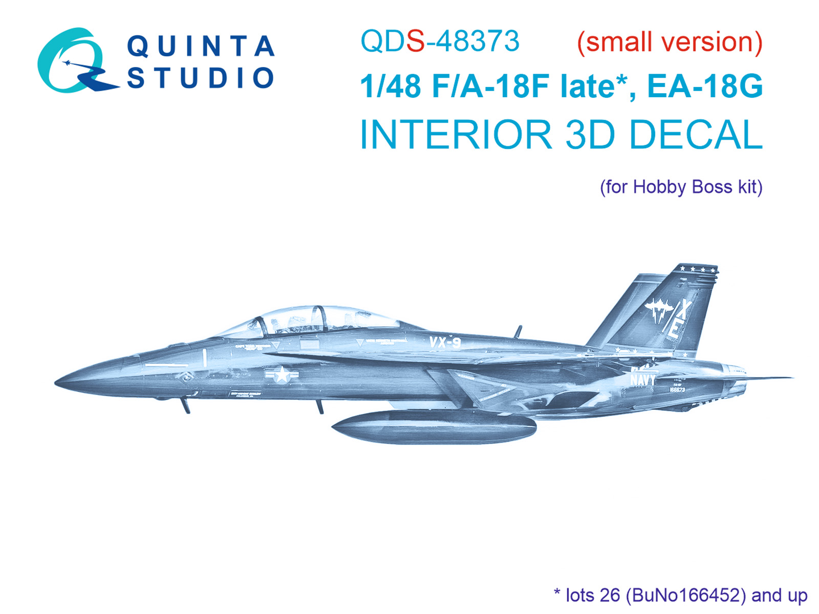 3D Декаль интерьера кабины F/A-18F late / EA-18G (Hobby Boss) (Малая версия)