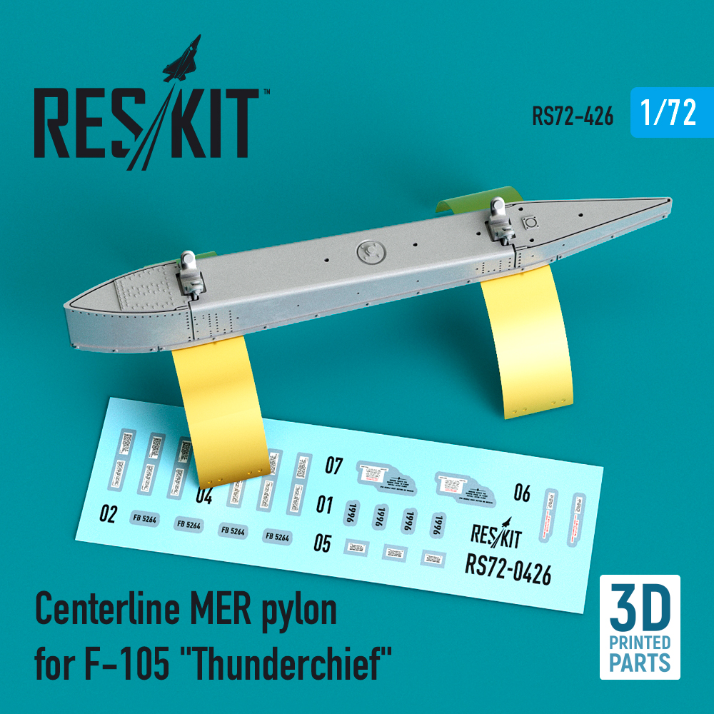 Дополнения из смолы 1/72 Centerline MER pylon for Republic F-105D/F-105G Thunderchief (ResKit)