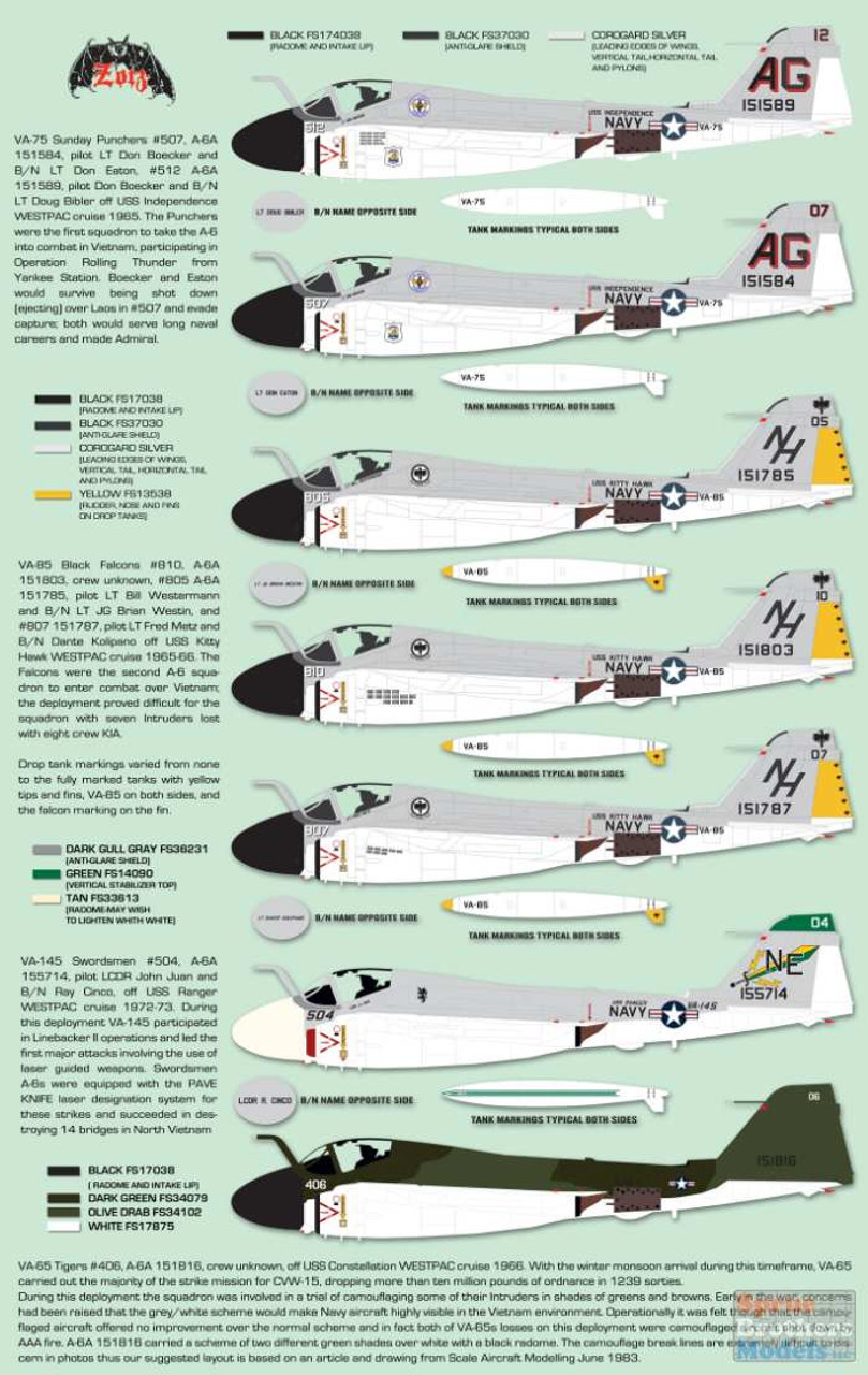 Декаль 1/32 Grumman A-6A Intruder (9) (Zotz)