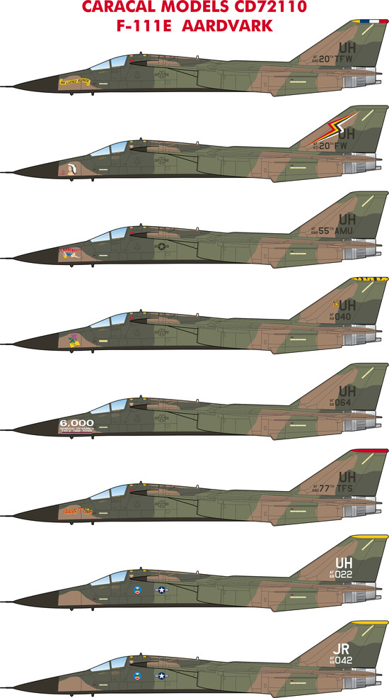 Декаль 1/72 General-Dynamics F-111E Aardvark (Caracal Models)