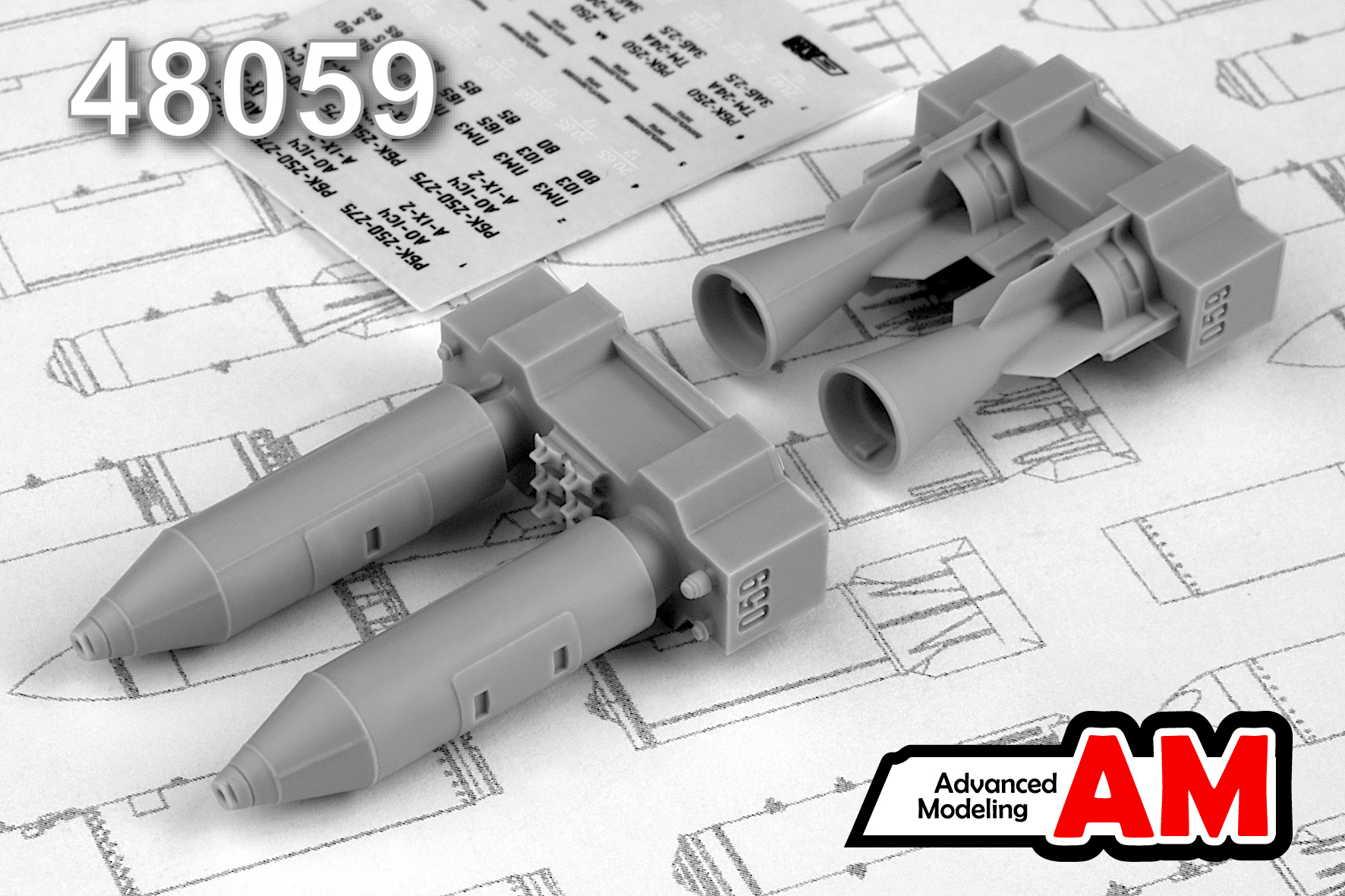 Дополнения из смолы 1/48 РБК-250-275 АО-1 сч разовая бомбовая кассета (Advanced Modeling)