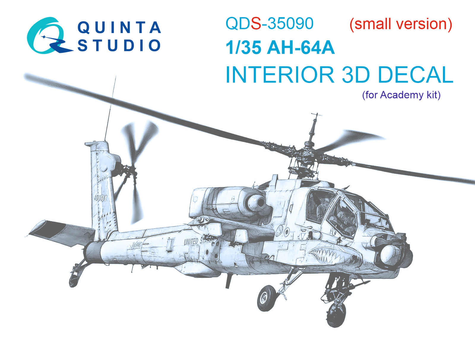 3D Декаль интерьера кабины AH-64A (Academy) (Малая версия)