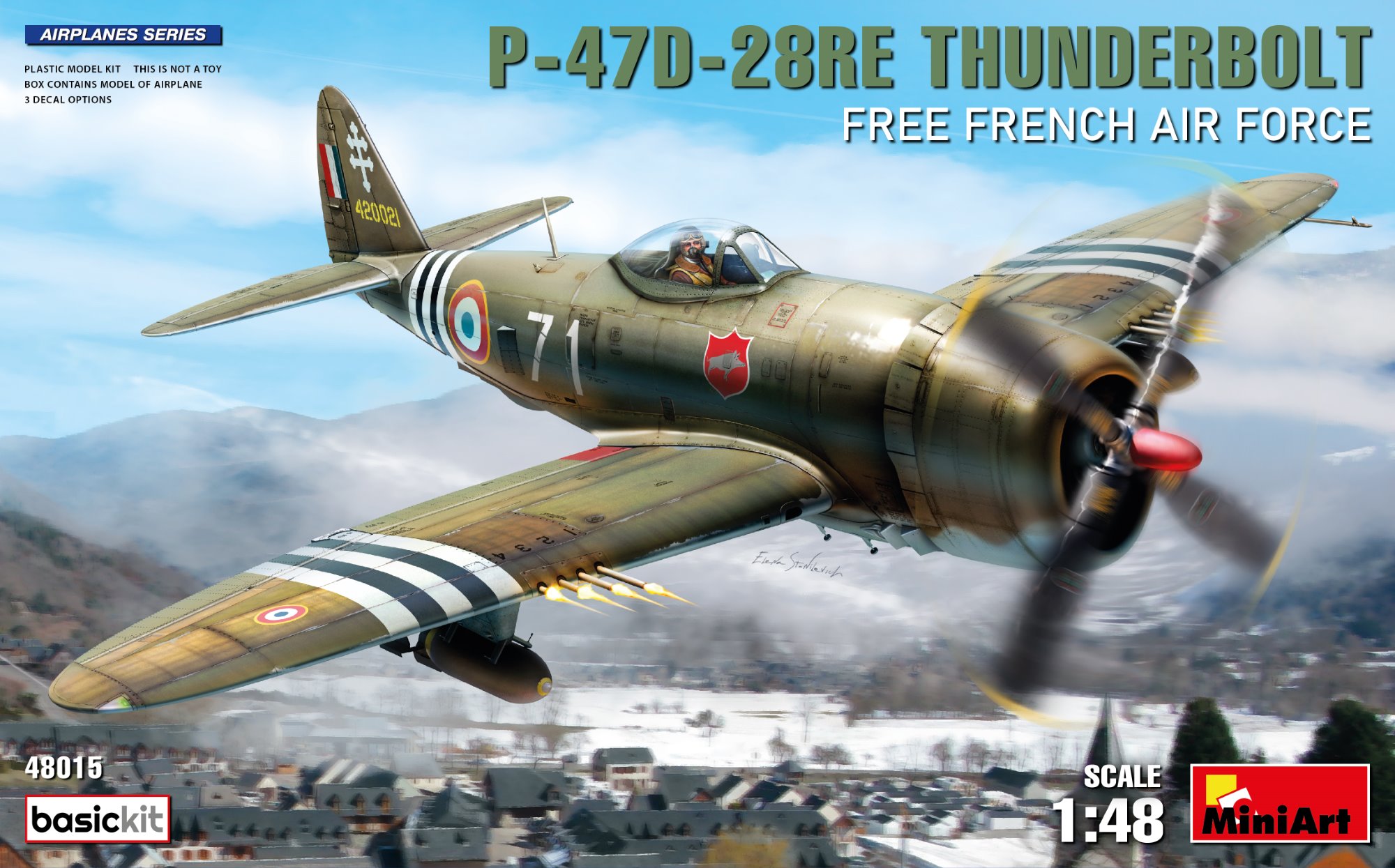Сборная модель 1/48 P-47D-28RE Thunderbolt French AF (BASIC KIT) (MiniArt)