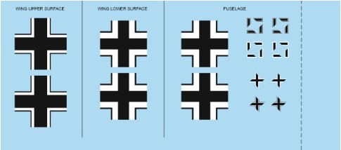 Декаль 1/48 Bf 109F-2 national insignia (EDU)