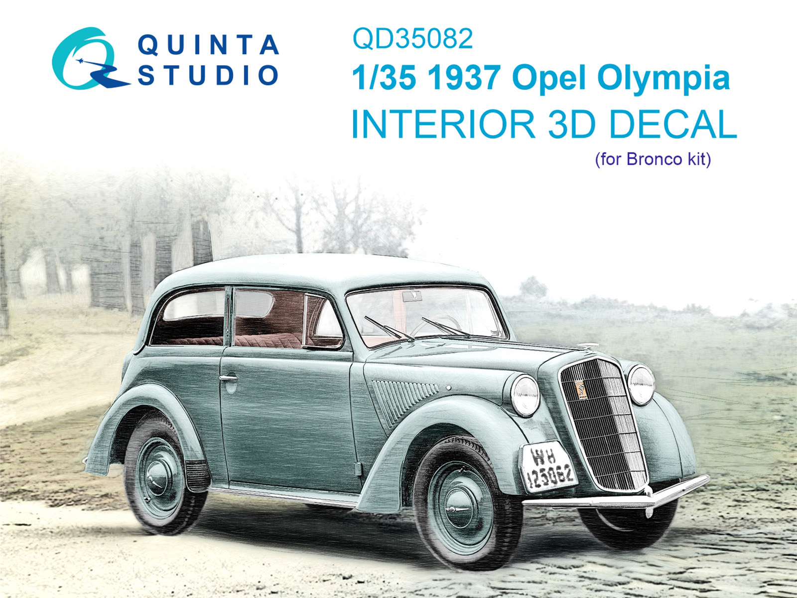 3D Декаль интерьера кабины 1937 Opel Olympia (Bronco)