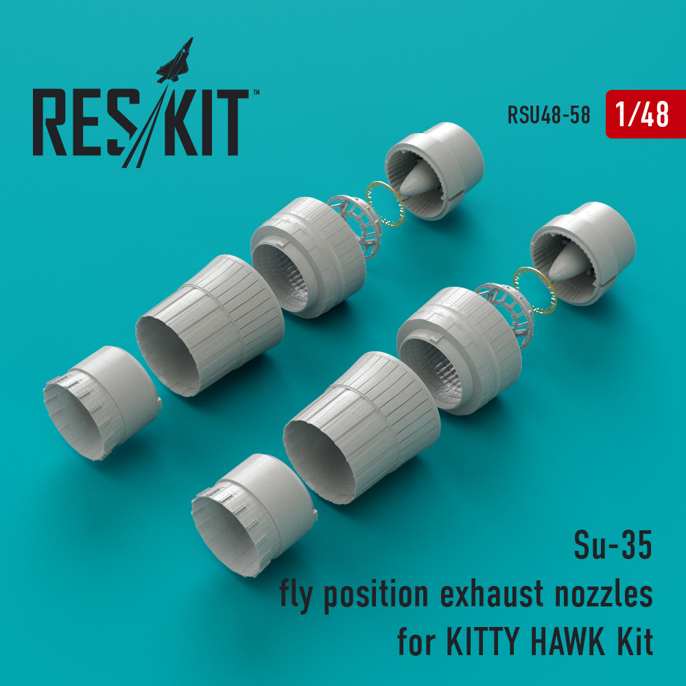 Дополнения из смолы 1/48 Sukhoi Su-35 flying position exhaust nozzles (ResKit)