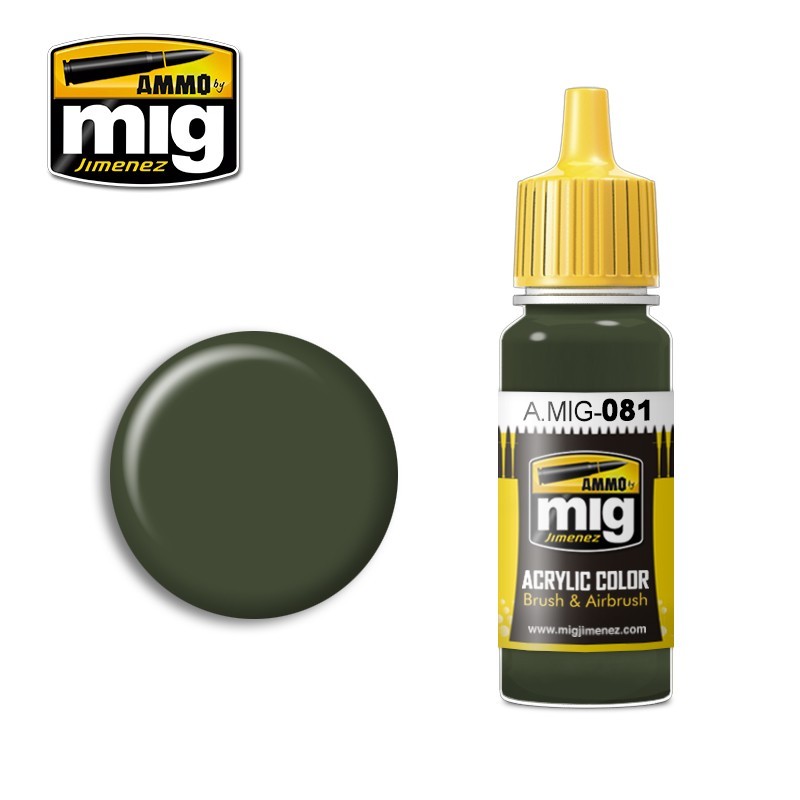 Краска акриловая Базовый оливковый США (времен Вьетнамской войны) (Ammo Mig) (17ml)
