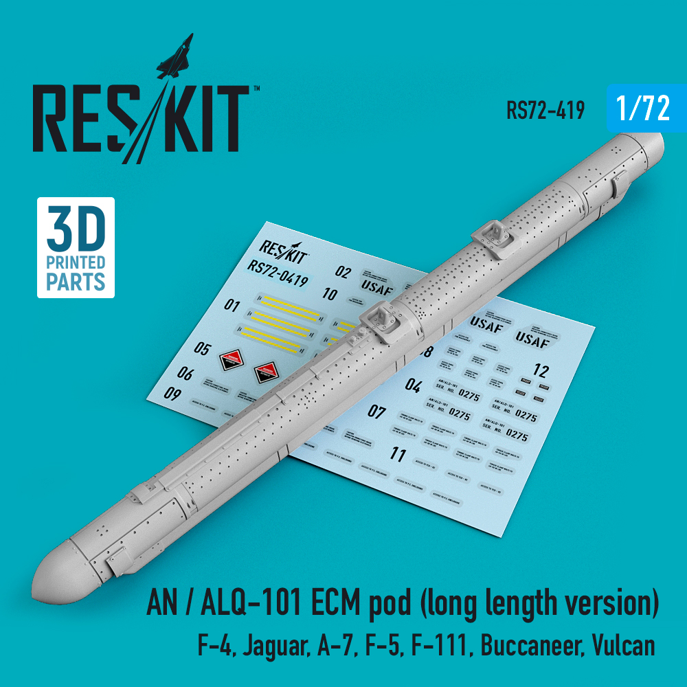 Дополнения из смолы 1/72 AN / ALQ-101 ECM pod (long length version) (ResKit)