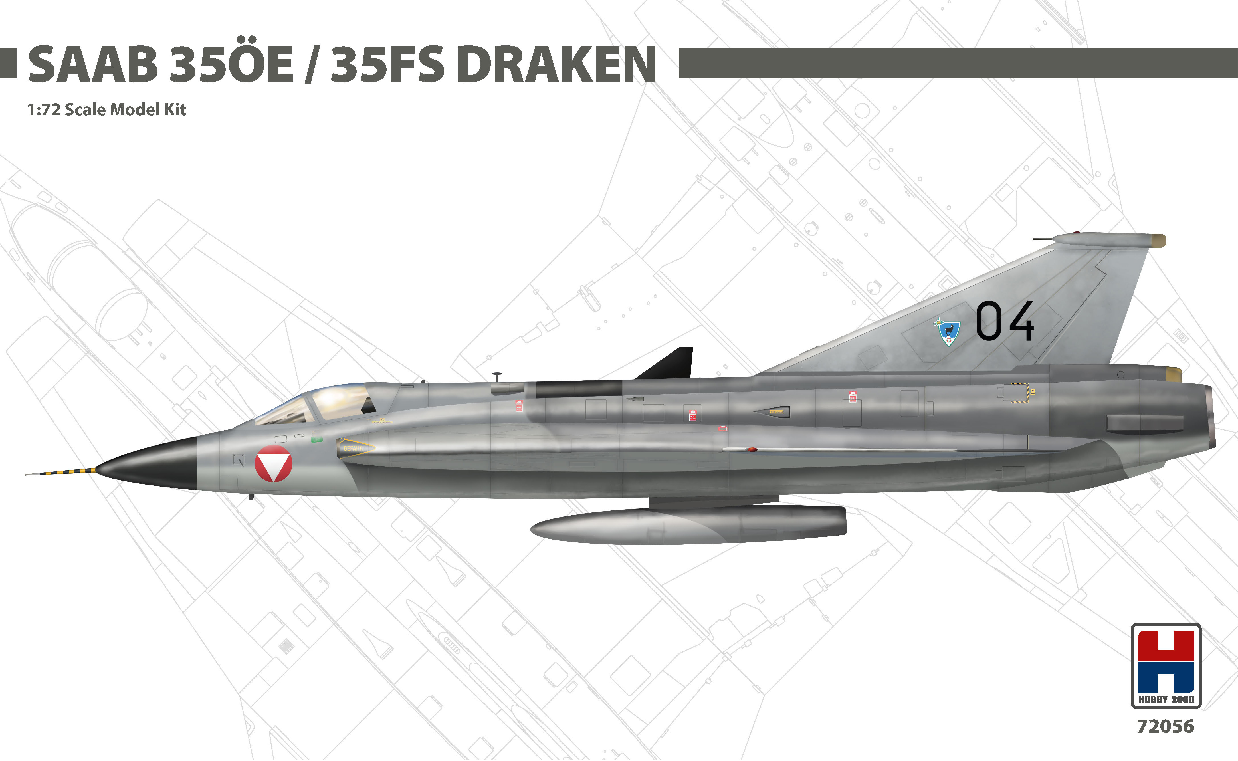 Сборная модель 1/72 Saab 35OE/35FS Draken ex- Hasegawa + CARTOGRAF decals + MASKS (Hobby 2000)