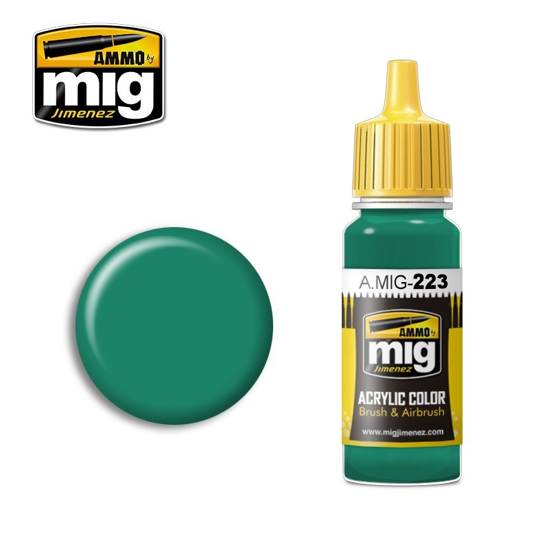 Краска акриловая INTERIOR TURQUOISE GREEN (бирюзово-зеленый интерьерный)(Ammo Mig) (17ml)