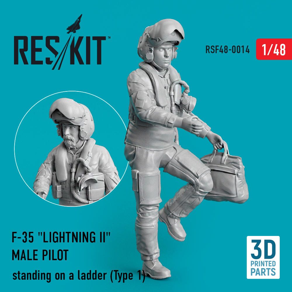 Дополнения из смолы 1/48 Lockheed-Martin F-35A/F-35B Lightning male pilot (type 1) (ResKit)