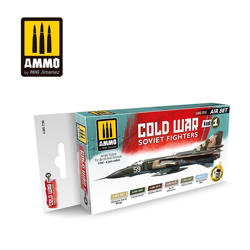 Набор акриловых красок Cold War Vol. 1 - Soviet Fighters (Ammo Mig) (6x17ml)