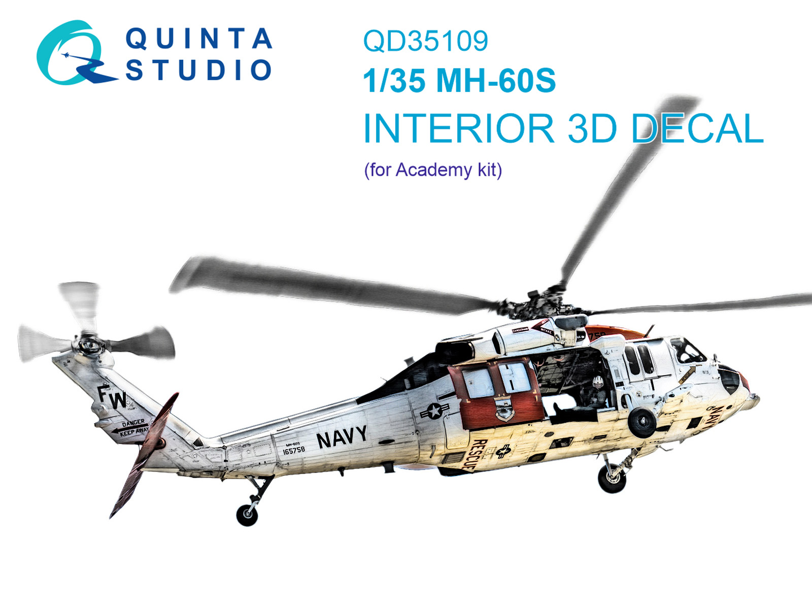 3D Декаль интерьера кабины MH-60S (Academy)