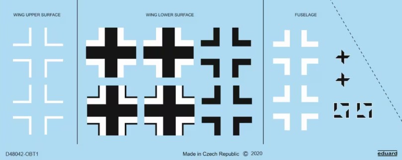 Декаль 1/48 Bf 109G-10 Erla national insignia (EDU)