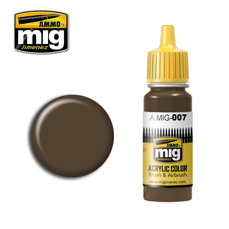 Краска акриловая Темно-коричневый RAL 7017 (Ammo Mig) (17ml)