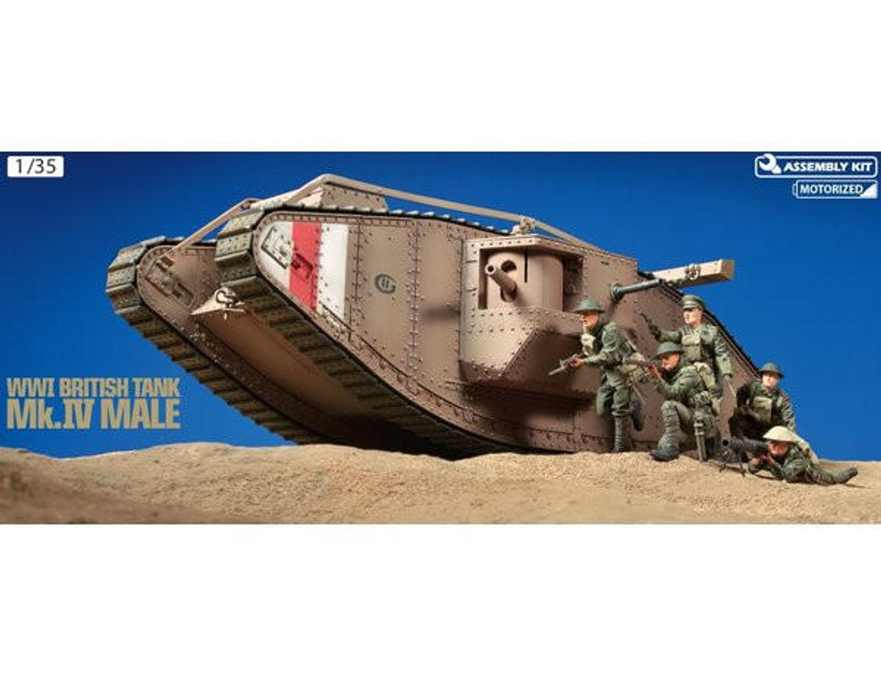 Сборная модель 1/35 Английский танк Mk.IV Male "Самец" (+моторчик с редуктором) (Tamiya)