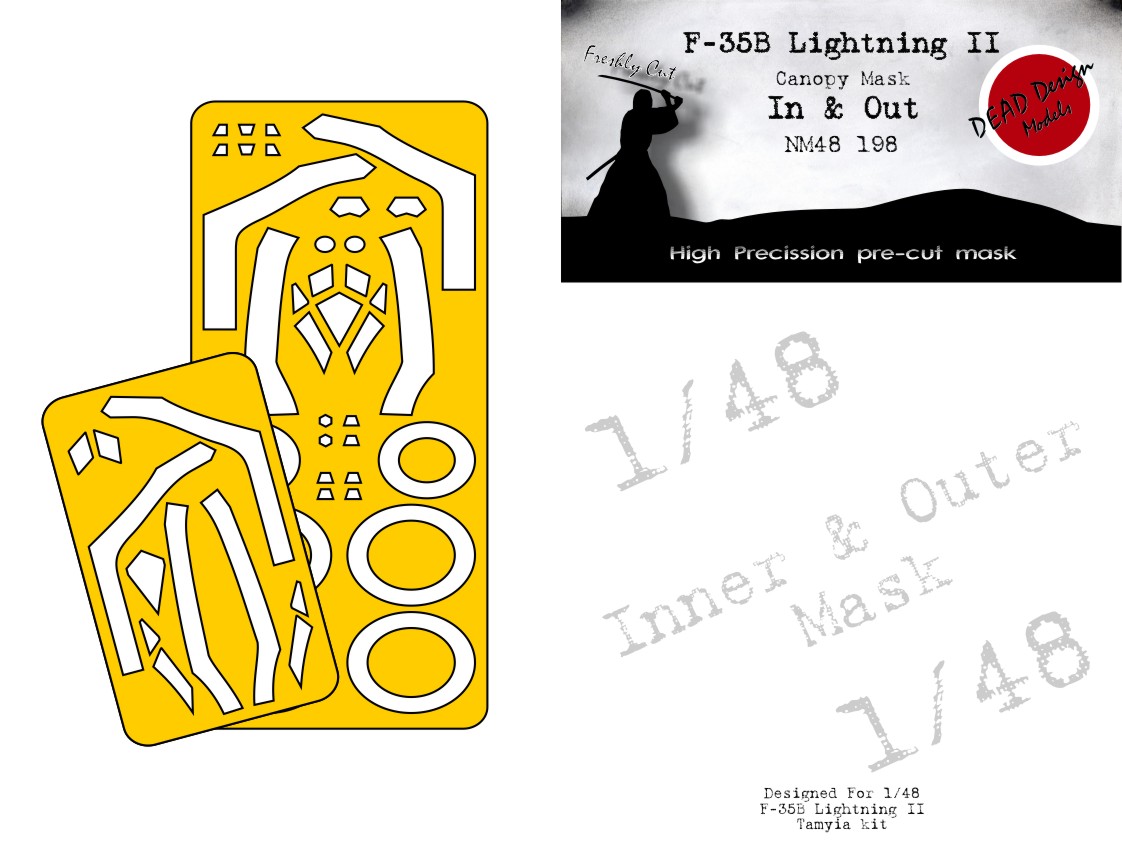 F-35B Lightning II canopy frame paint mask (inside and outside) (designed to be used with Tamiya kit