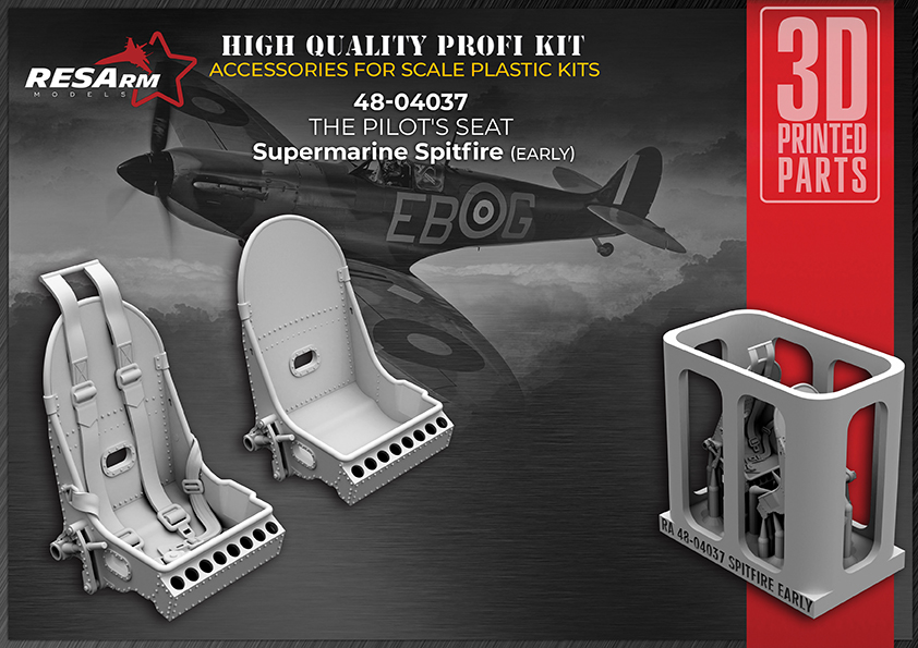 Дополнения из смолы 1/48 Кресло пилота Supermarine Spitfire (early) (RESArm)